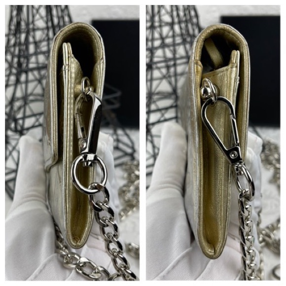 COPY - ✅CHANEL✅ RARE Authentic CC Logo Quilted Long Chain Wallet - Picture 13 of 15